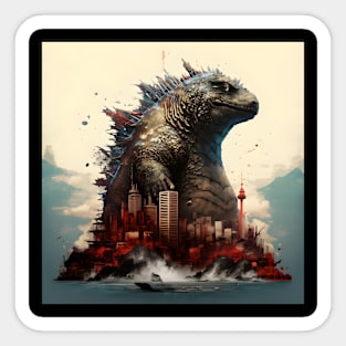 Fat Godzilla Monster Kaiju Sticker